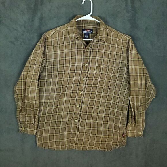 Moose Creek Flannel Lot Of 2 Button Down Shirt Men's Large Brown Plaid Workwear - Picture 4 of 14